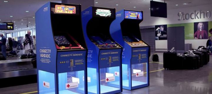 Charity and Slot Machines in aiport