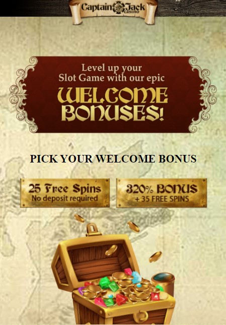 Welcome Bonus 320% + 35 Free Spins at Captain Jack Casino
