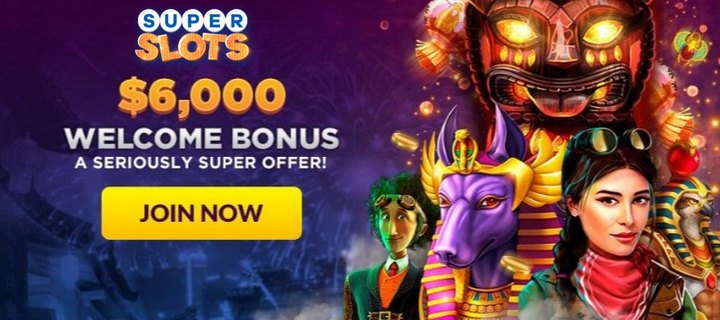Super Slots Casino with welcome bonus $6000