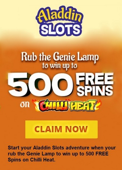 Welcome Bonus at Aladdin Slots Casino: 500 Free Spins