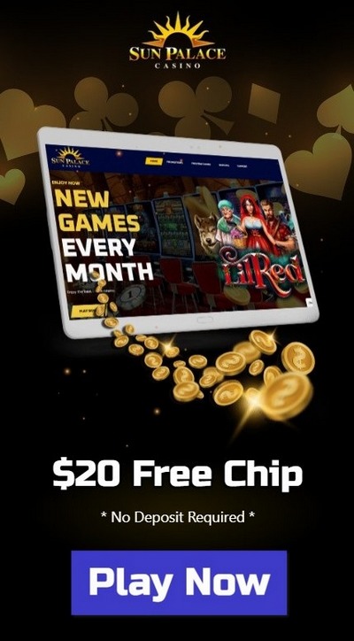 $20 Free Chip from Sun Palace Casino