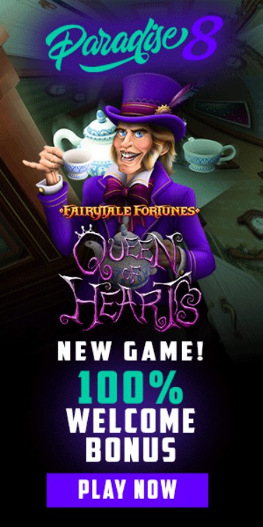Welcome Bonus 100% + 888 Free Spins at Paradise 8 Casino