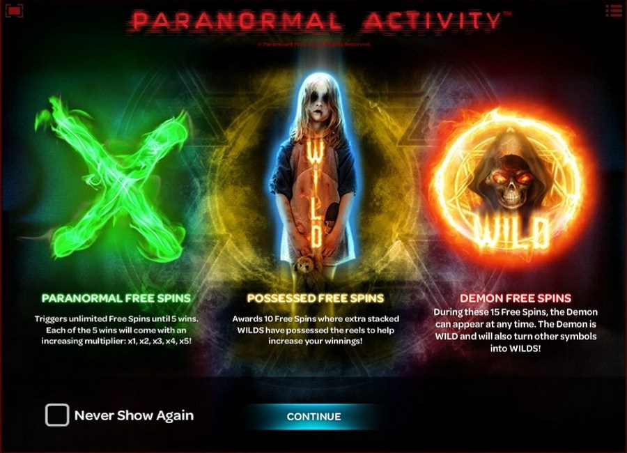 paranormal activity игровой автомат