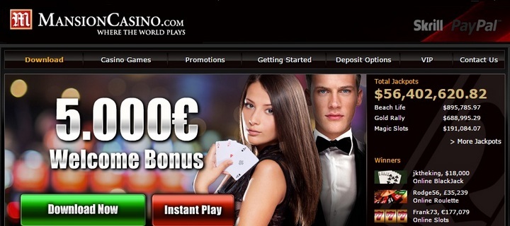 Mansion Casino Review - Games, Bonuses, Payment Methods