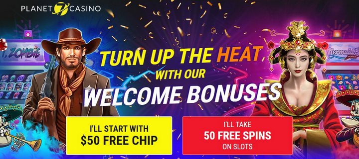 50 Free Spins or $50 Free Chip at Planet 7 Casino