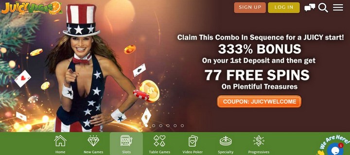 Juicy Vegas Casino with Free Bonuses for Sign Up
